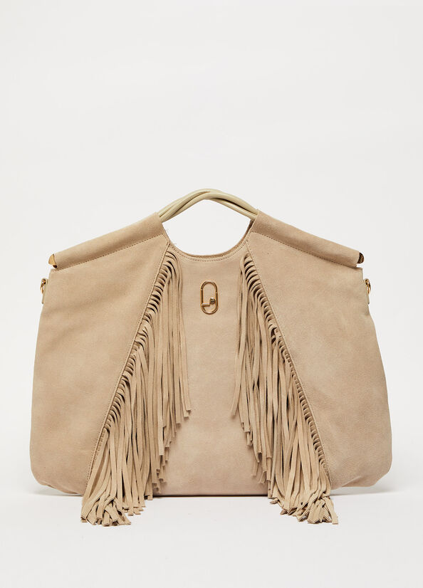 Borse A Mano Liu Jo LeatherWith Fringes Donna Grigie | RMD-976032