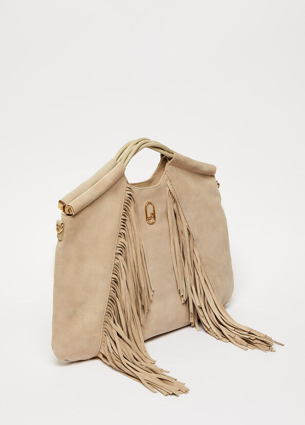 Borse A Mano Liu Jo LeatherWith Fringes Donna Grigie | RMD-976032