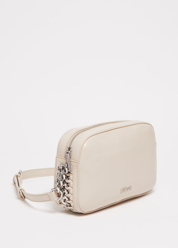 Borse A Tracolla Liu Jo Crossbody With Logo Donna Beige | QSR-935012