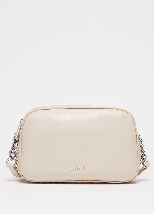 Borse A Tracolla Liu Jo Crossbody With Logo Donna Beige | QSR-935012