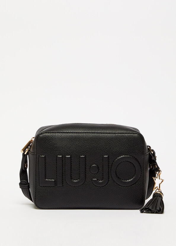 Borse Crossbody Liu Jo Crossbody With Maxi Logo Donna Nere | KTY-327156