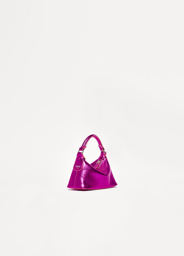 Borse Crossbody Liu Jo Laminated Pelle Micro Hobo Donna Fucsia | PEI-645809