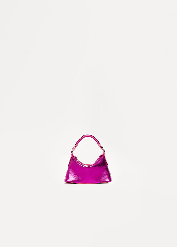 Borse Crossbody Liu Jo Laminated Pelle Micro Hobo Donna Fucsia | PEI-645809