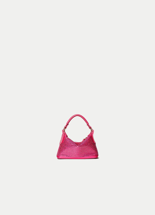 Borse Crossbody Liu Jo Micro Hobo With Gemstones Donna Fucsia | CHZ-714086