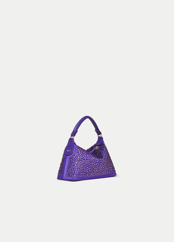 Borse Crossbody Liu Jo Mini Hobo With Gemstones Donna Viola | QSA-065413