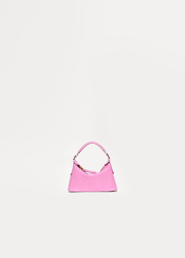 Borse Crossbody Liu Jo Verniciata Pelle Micro Hobo Donna Rosa | STE-218749