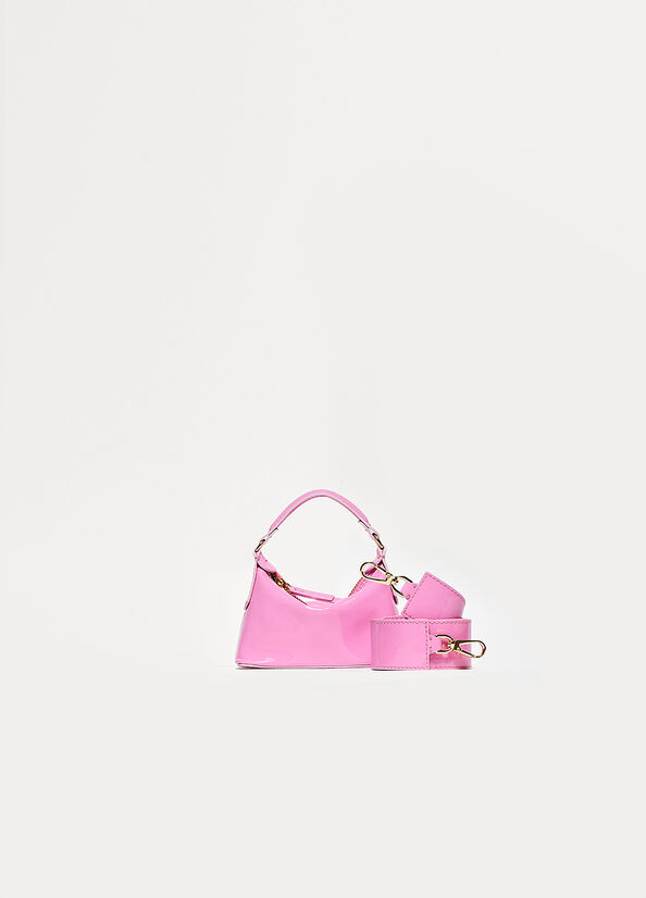 Borse Crossbody Liu Jo Verniciata Pelle Micro Hobo Donna Rosa | STE-218749