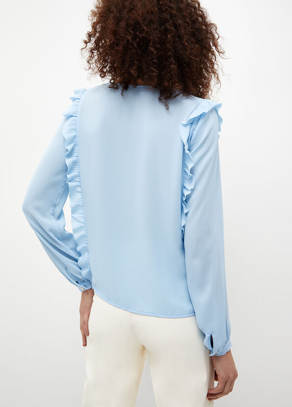 Camicie Liu Jo Eco-Friendly Blouse Donna Blu Chiaro | SFZ-954132