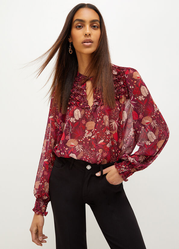 Camicie Liu Jo Floral Crepon Blouse Donna Rosa | LAZ-863714