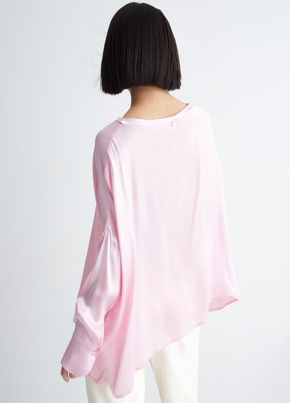 Camicie Liu Jo Silk Blend Blouse Donna Rosa | BEN-695240