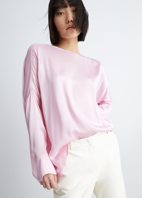 Camicie Liu Jo Silk Blend Blouse Donna Rosa | BEN-695240