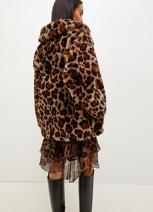 Cappotti Liu Jo Animal Print In Sintetica Fur Donna Marroni | JVT-314572