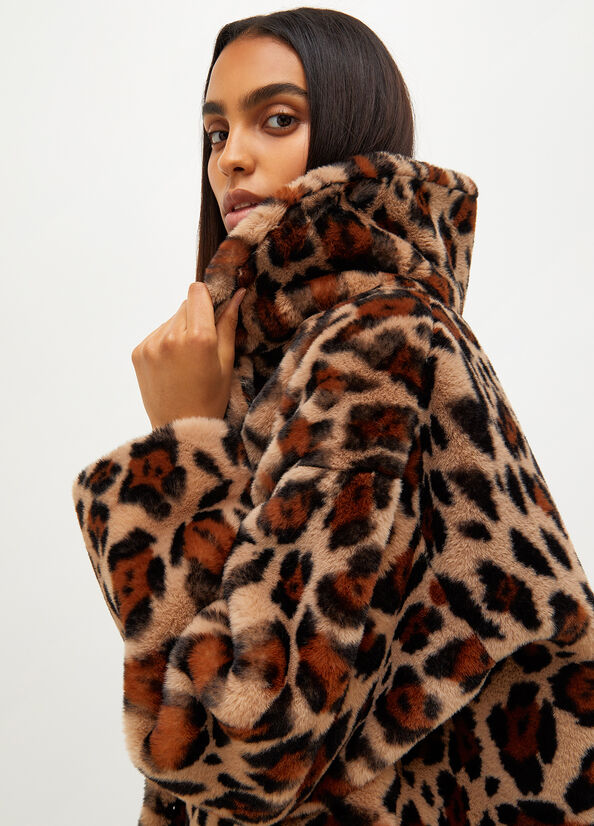 Cappotti Liu Jo Animal Print In Sintetica Fur Donna Marroni | JVT-314572