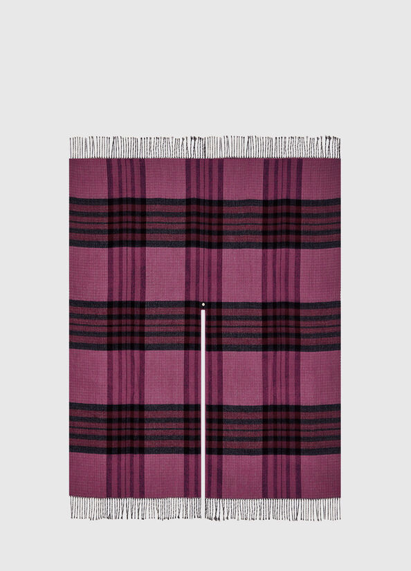 Cappotti Liu Jo Check And Houndstooth Poncho Donna Fucsia | FMR-570932