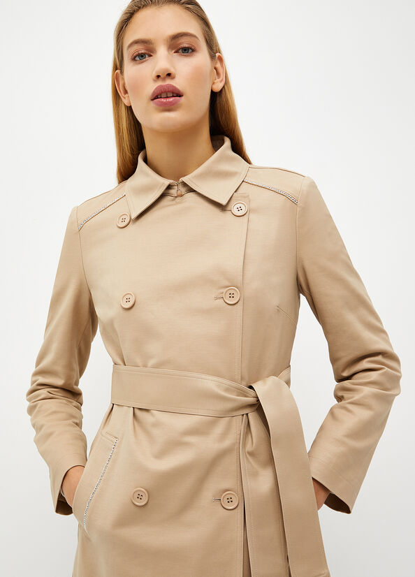 Cappotti Liu Jo Cotone Trench Donna Beige | MTC-159867