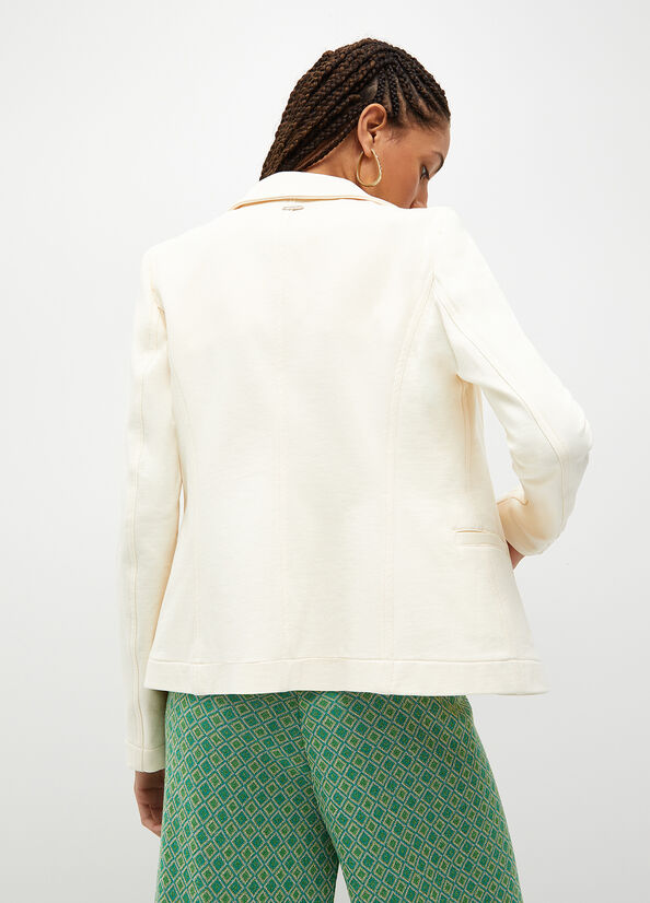 Giacca Liu Jo Fabric Blazer Donna Crema | FSY-839647