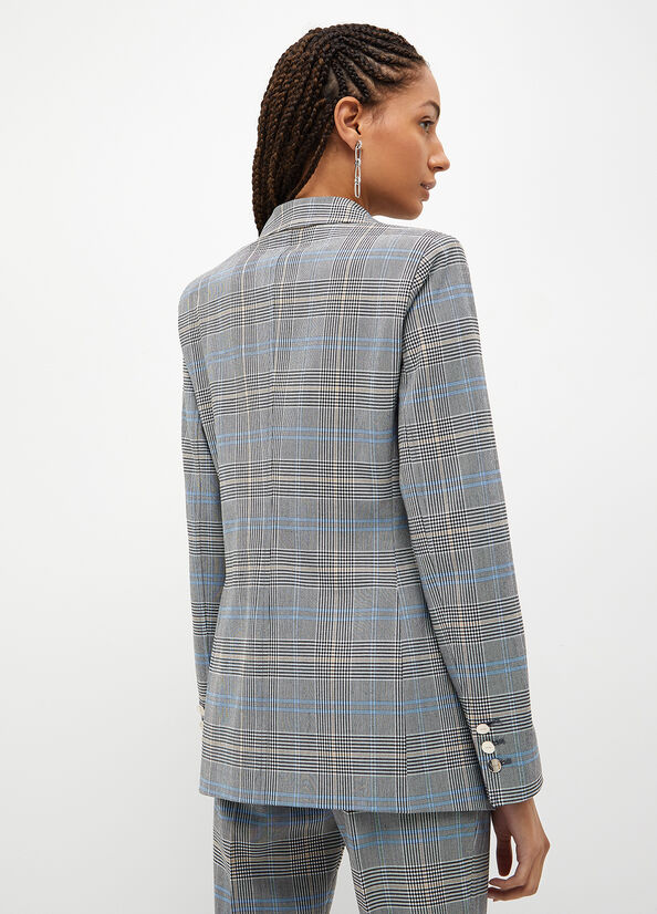 Giacca Liu Jo Glen Plaid Blazer Donna Grigie | SUA-574839