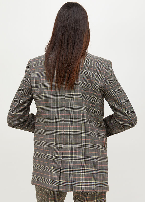 Giacca Liu Jo Glen Plaid Blazer Donna Grigie | WRK-163059