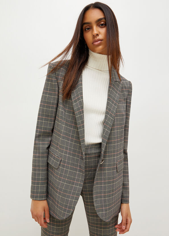 Giacca Liu Jo Glen Plaid Blazer Donna Grigie | WRK-163059