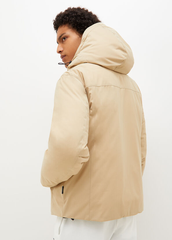 Giacca Liu Jo Imbottito With Hood Uomo Beige | OWU-483702