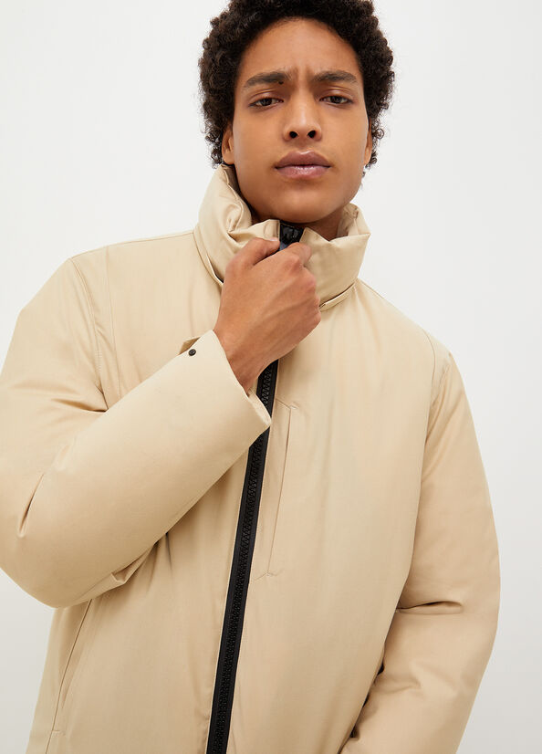 Giacca Liu Jo Imbottito With Hood Uomo Beige | OWU-483702