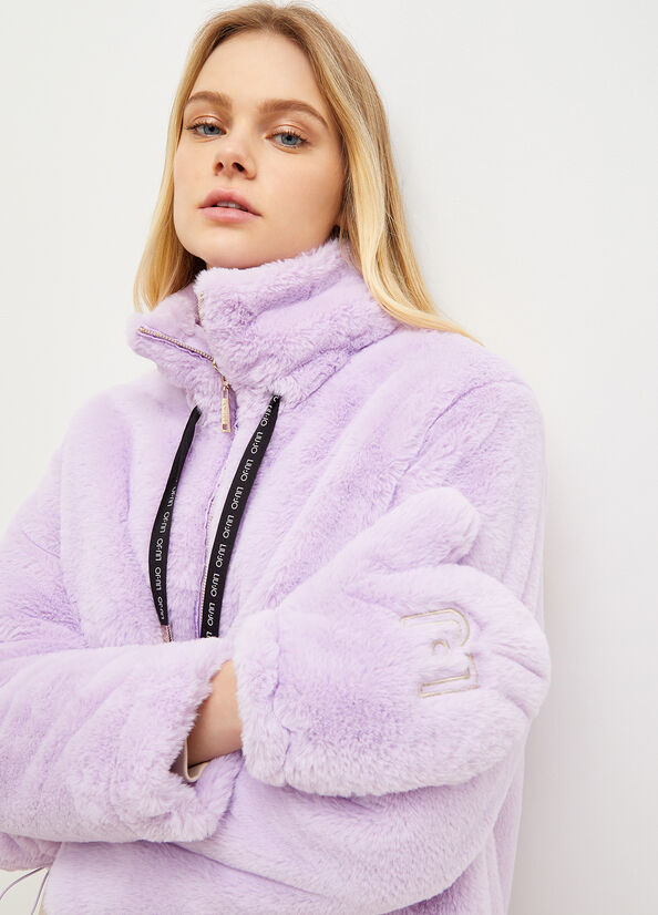 Giacca Liu Jo Reversible Nylon And Sintetica Fur Donna Viola | PCI-061754