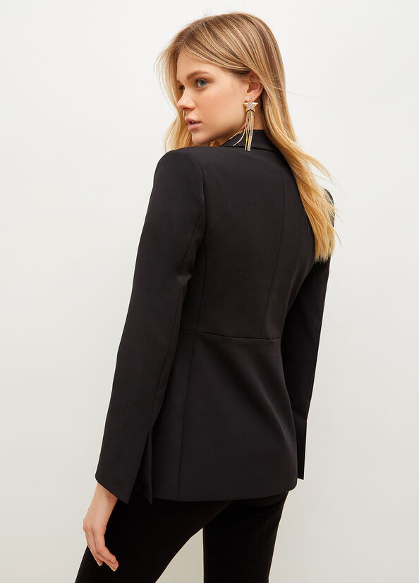 Giacca Liu Jo Stretch Fabric Blazer Donna Nere | EUM-295371