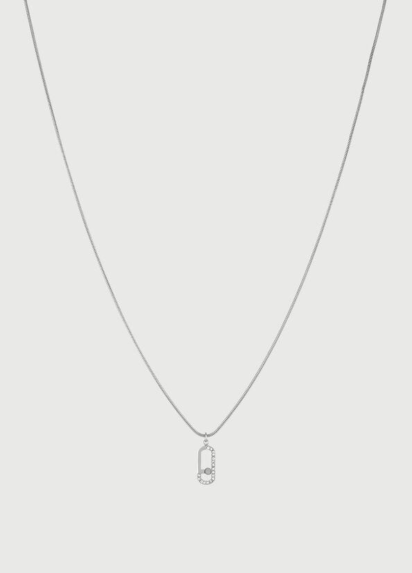 Gioielli Liu Jo Necklace With Logo Charm Donna Argento | JWB-579843