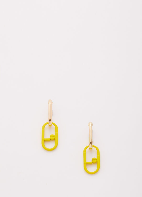 Gioielli Liu Jo Pendant Earrings With Monogram Donna Gialle | EQC-097631