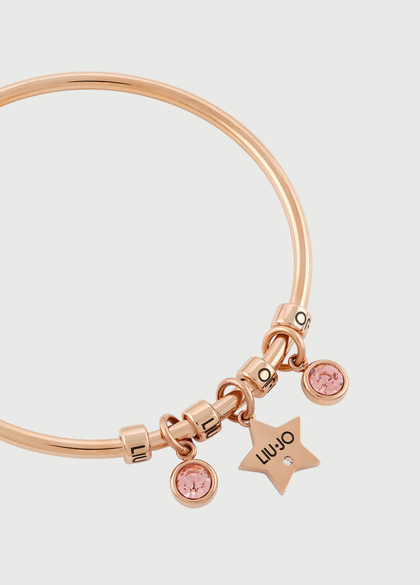 Gioielli Liu Jo Rigid Bracelet With Jewel Charm Donna Rosa Oro | AKX-698310