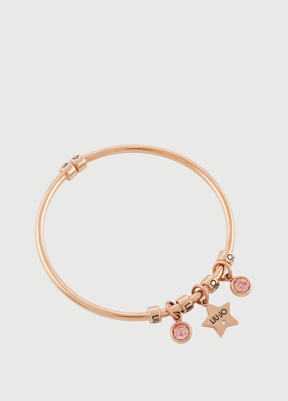 Gioielli Liu Jo Rigid Bracelet With Jewel Charm Donna Rosa Oro | AKX-698310