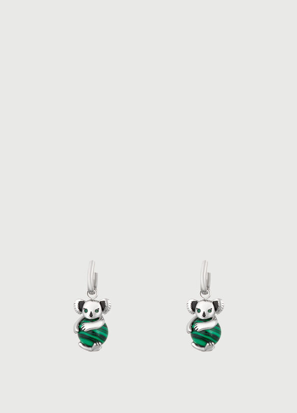 Gioielli Liu Jo Single Koala Earring Donna Argento Verdi | ITX-710546