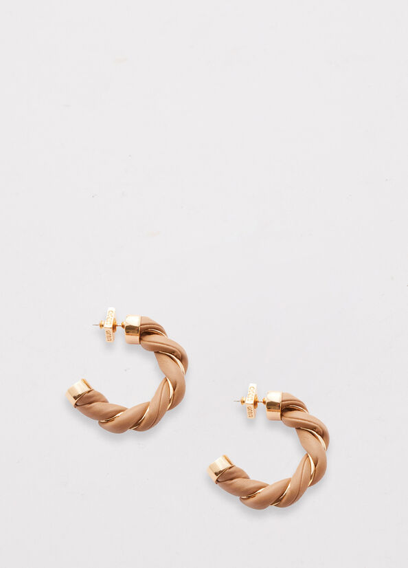 Gioielli Liu Jo Torchon Effect Hoop Earrings Donna Corallo | TCF-526174