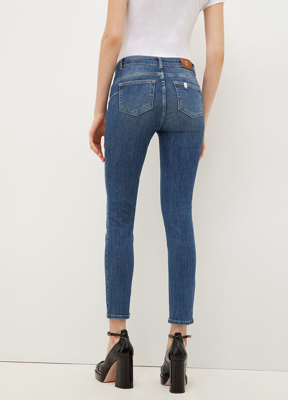 Jeans Skinny Liu Jo Bottom Up With Gemstones Donna Blu | BHZ-635489