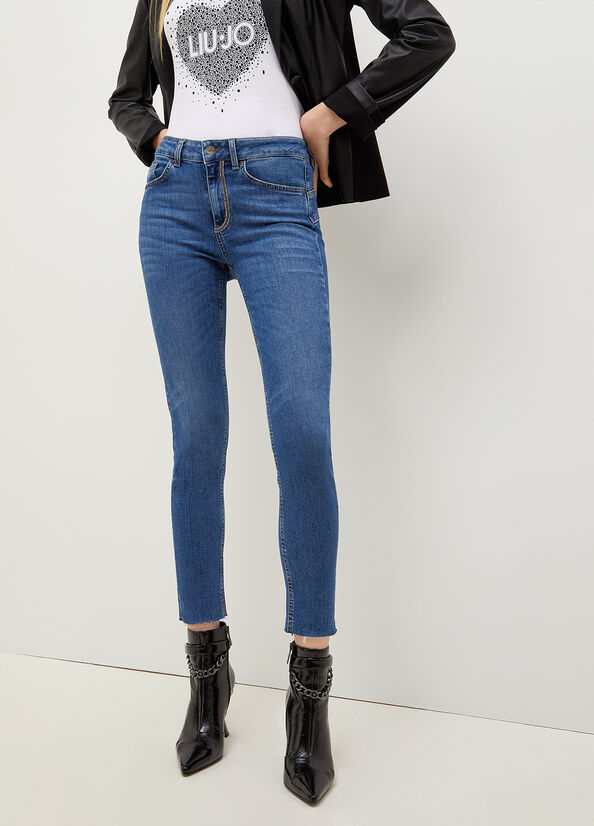 Jeans Skinny Liu Jo Used Effect Donna Blu | YNB-368571