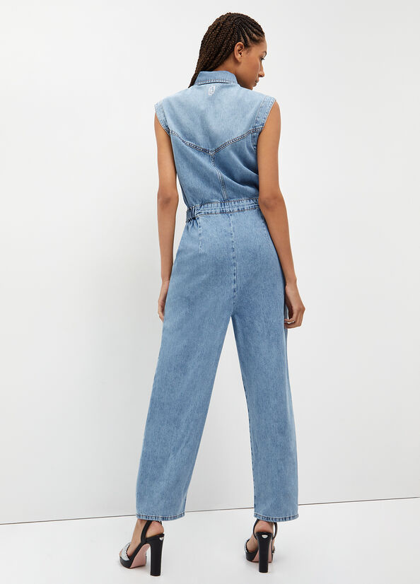 Jeans Straight Liu Jo Denim Jumpsuit Donna Blu | GOZ-523408