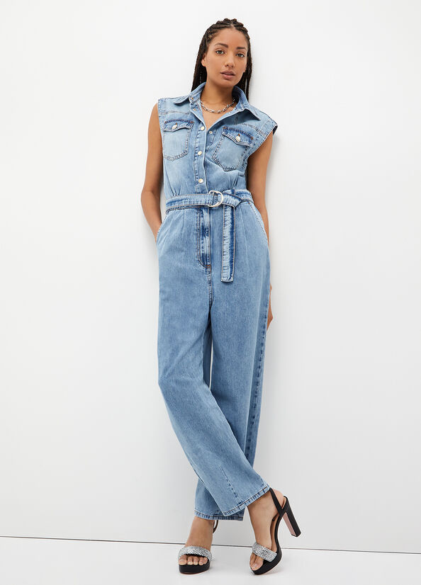 Jeans Straight Liu Jo Denim Jumpsuit Donna Blu | GOZ-523408