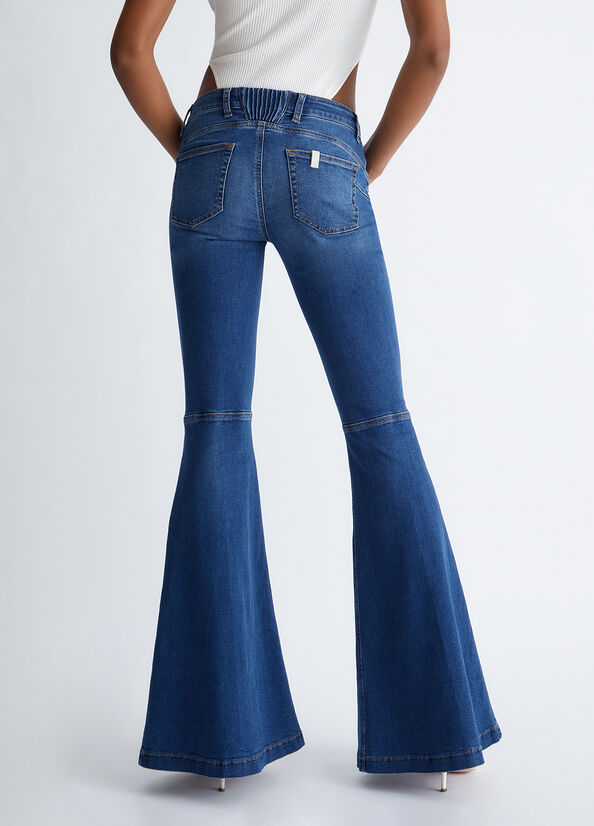 Jeans Straight Liu Jo Eco-Friendly Flare Donna Blu Scuro | XKC-509417