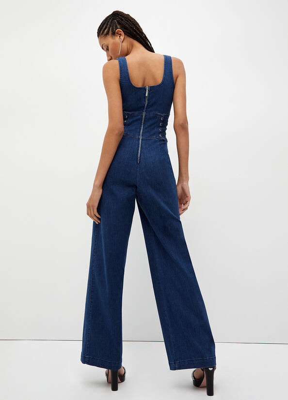 Jeans Straight Liu Jo Stretch Denim Jumpsuit Donna Blu | XZI-584270