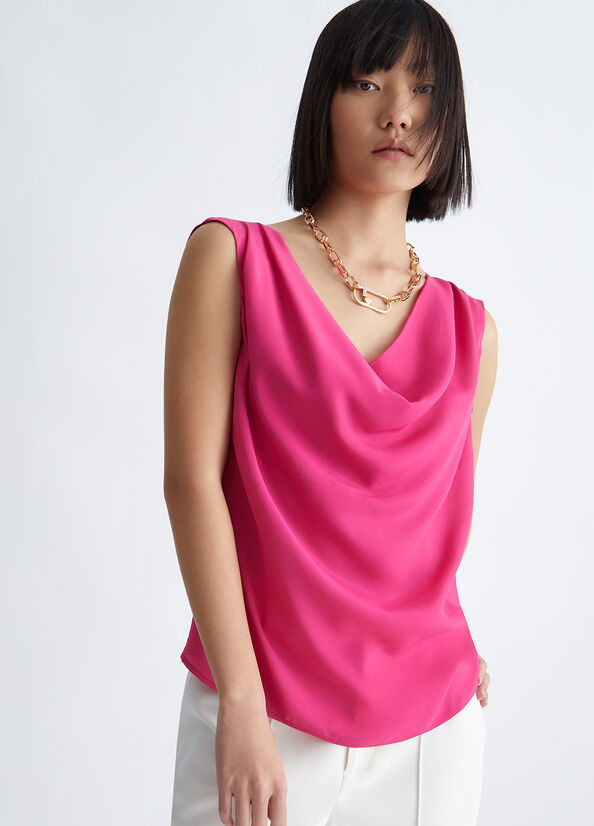 Magliette Liu Jo Crepe De Chine Donna Fucsia | VPE-726034