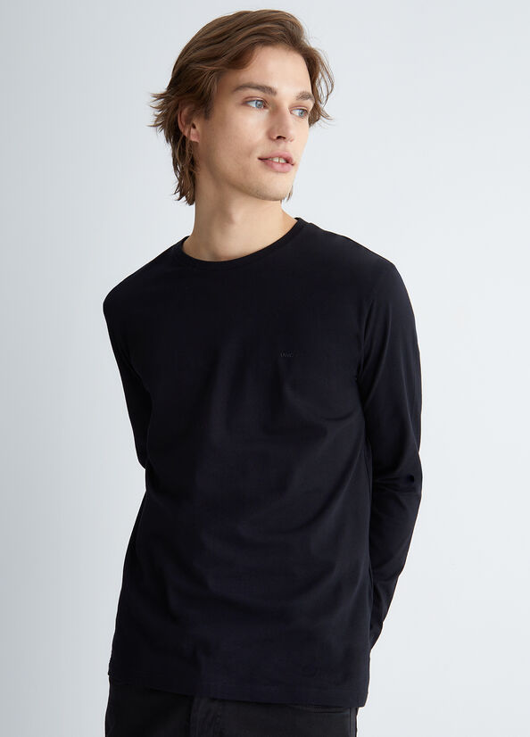 Magliette Liu Jo Long Sleeve Uomo Nere | BHZ-437891