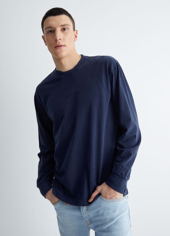 Magliette Liu Jo Long-Sleeved Uomo Blu Scuro | JUY-061237