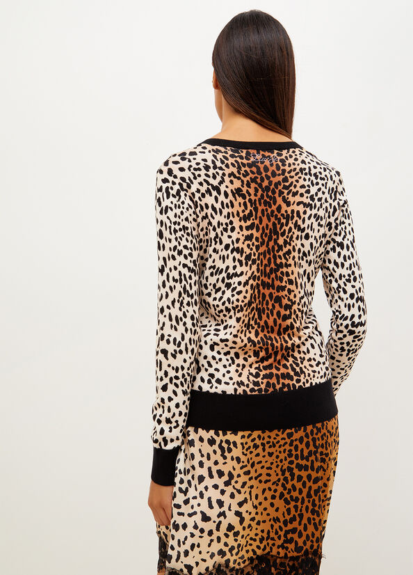 Maglioni Liu Jo Animal Print Donna Nere | FNI-037126