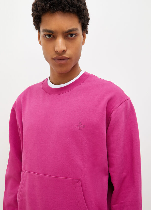 Maglioni Liu Jo Crew Neck Uomo Fucsia | DPJ-653279