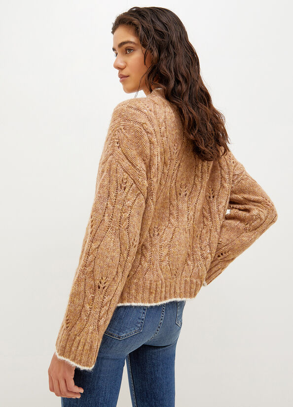 Maglioni Liu Jo Lana Vergine And Alpaca Cardigan Donna Marroni | LIQ-048537