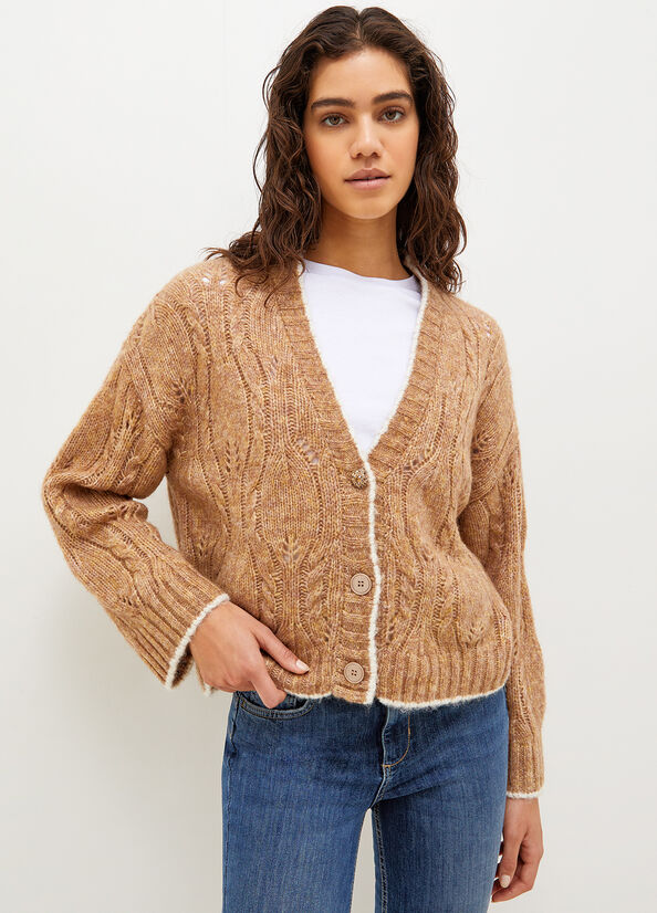 Maglioni Liu Jo Lana Vergine And Alpaca Cardigan Donna Marroni | LIQ-048537