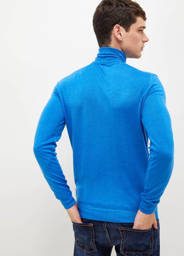 Maglioni Liu Jo Pure Turtleneck Uomo Blu Reale Blu | AOL-069241