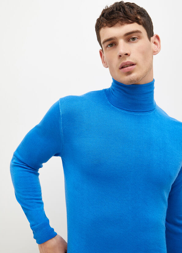 Maglioni Liu Jo Pure Turtleneck Uomo Blu Reale Blu | AOL-069241