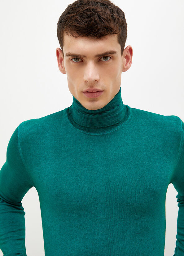 Maglioni Liu Jo Pure Turtleneck Uomo Verdi | NQK-358290