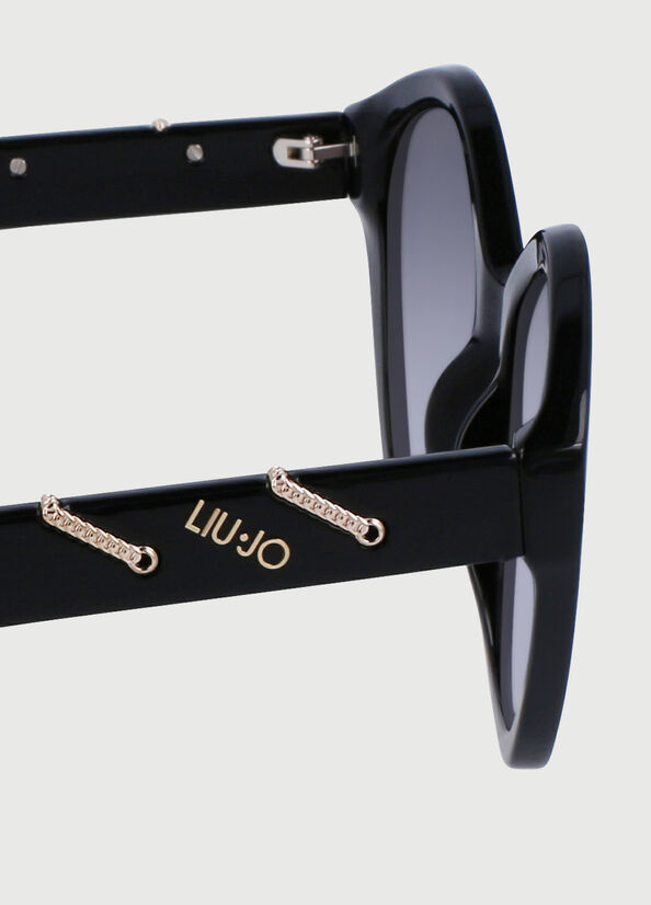 Occhiali da Sole Liu Jo With Jewel Chains Donna Nere | GCX-159360